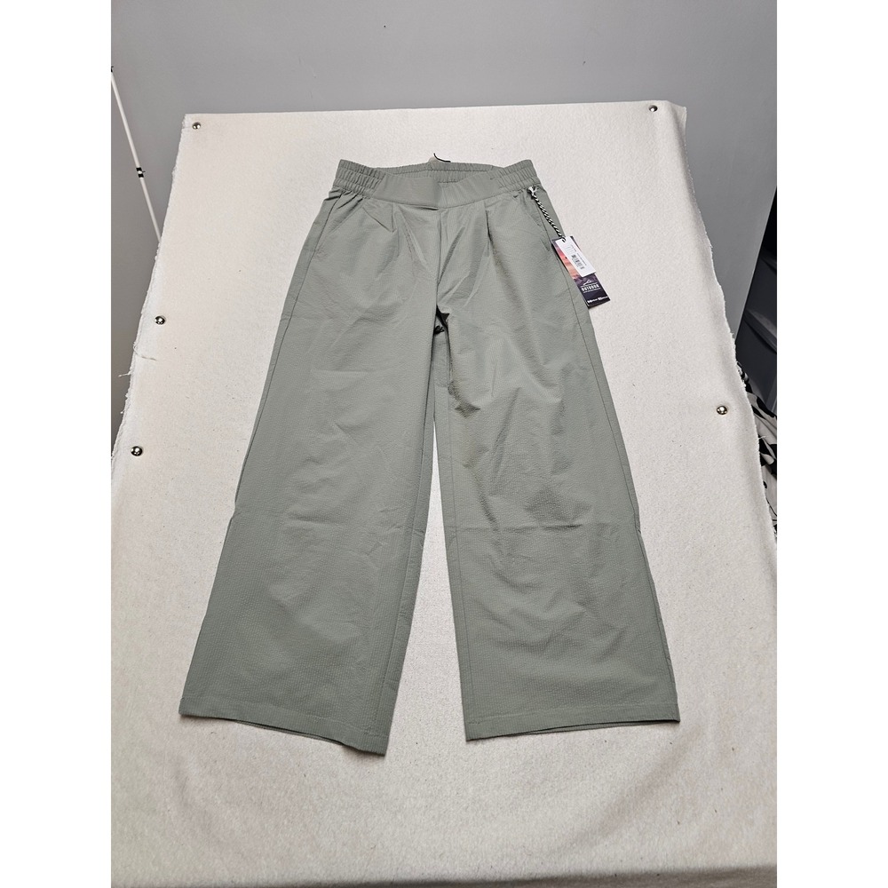 Kyodan Outdoor Wide Leg Pants Sage Green XS Elastic Waist Pleated Hiking Travel